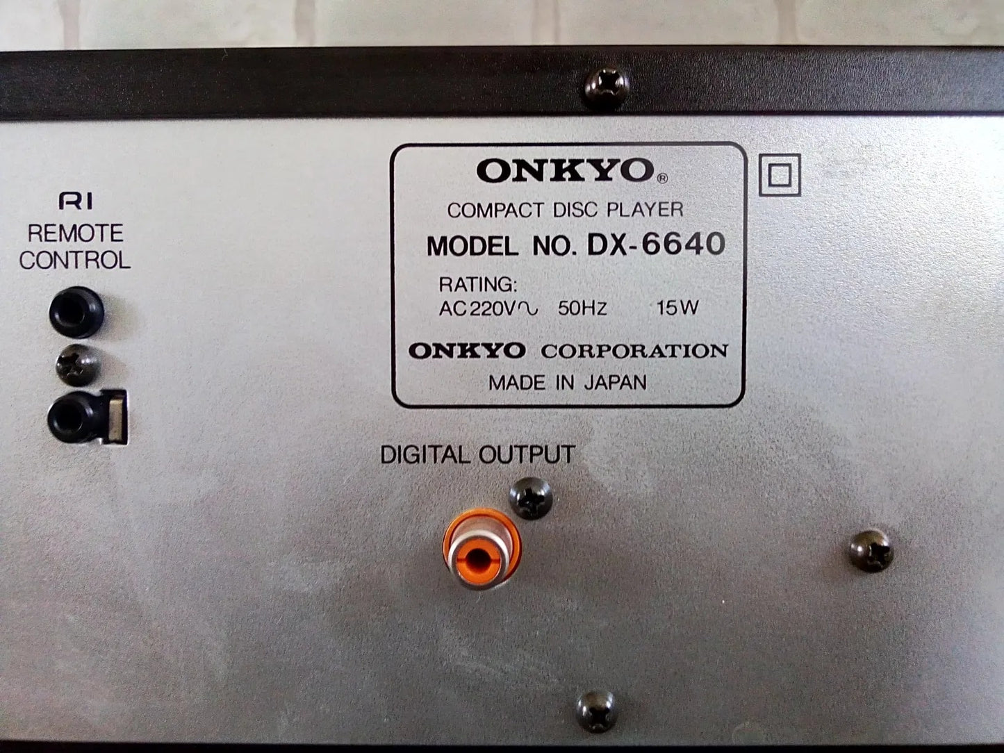 Onkyo DX-6640 Rare Vintage CD Player Digital Output Remote Warranty