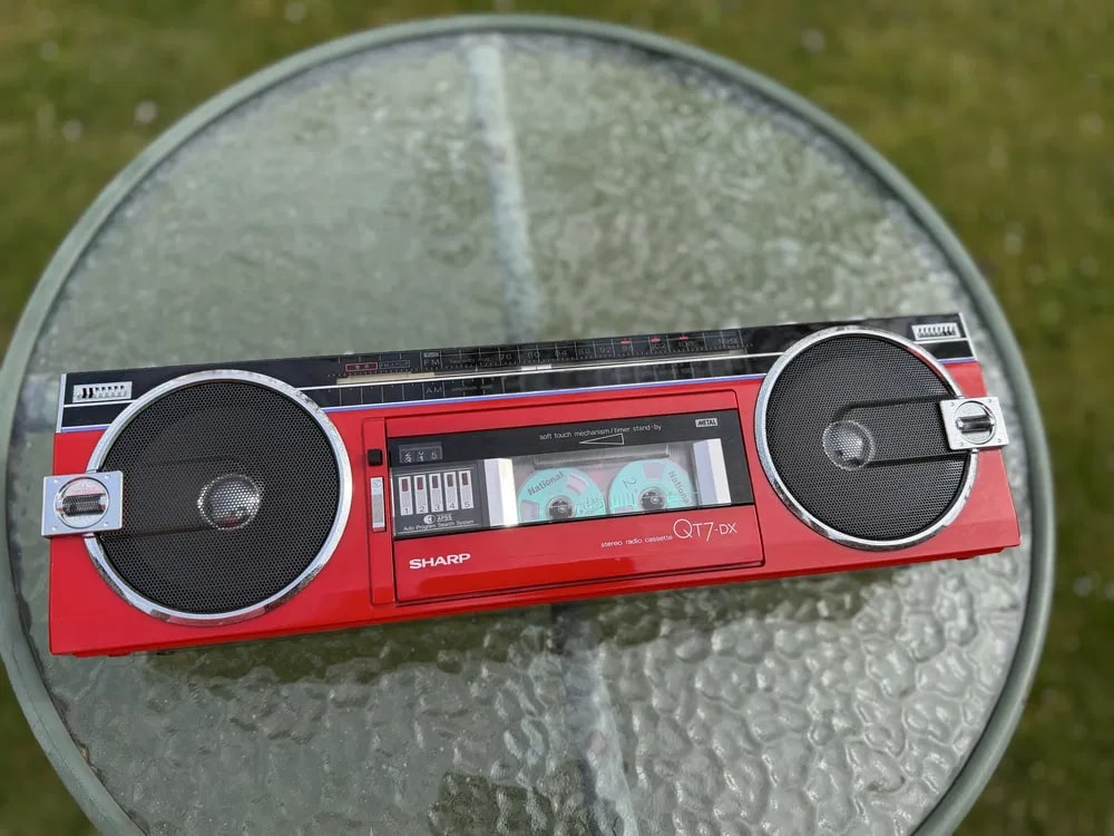 SHARP QT-7DX(R) Rare Vintage Cassette Boombox Getto blaster Serviced Warranty