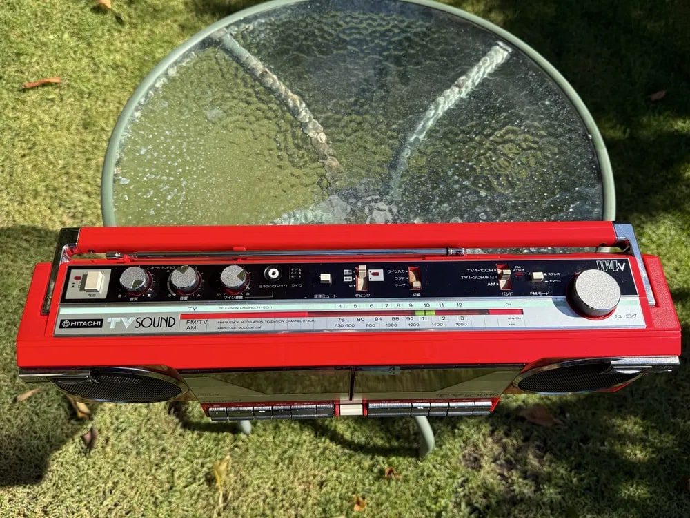 Hitachi W4V Rare Vintage MINT Cassette Boombox Warranty Tested Red +original Box