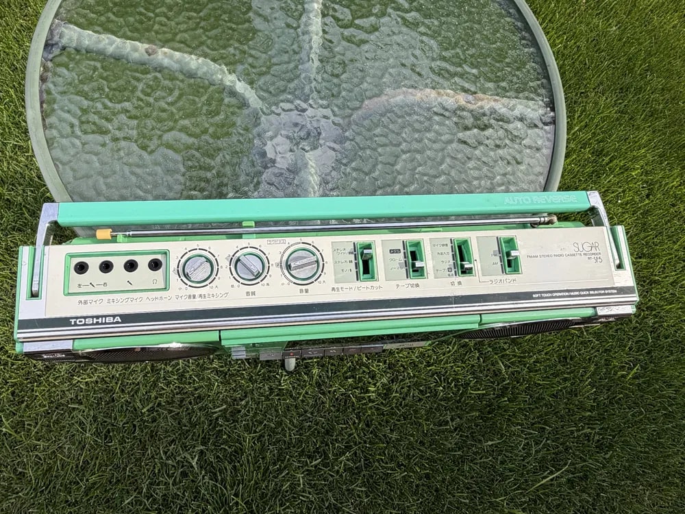 TOSHIBA RT-SF5 Rare Green Vintage Japan Boombox Getto Blaster Warranty