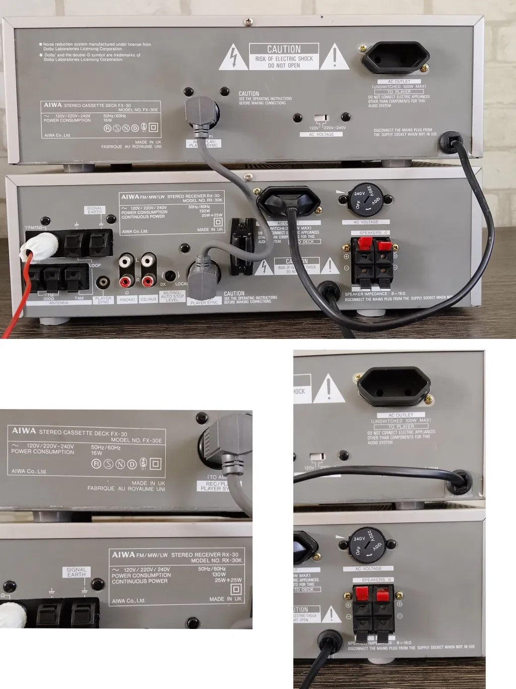 AIWA RX-30 / FX-30 Rare Vintage Receiver Cassette Deck Set Warranty Serviced