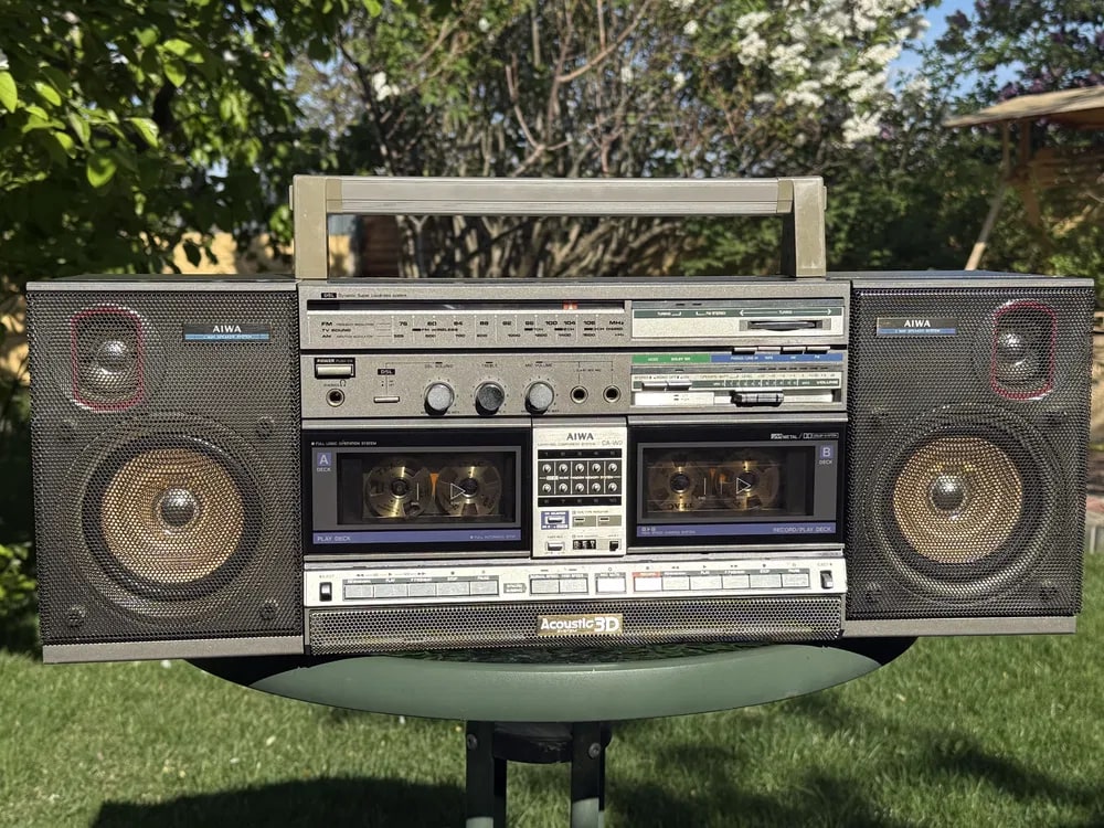 AIWA CA-W2 Rare Vintage Boombox Serviced Warranty Wireless Speakers 3D Sound