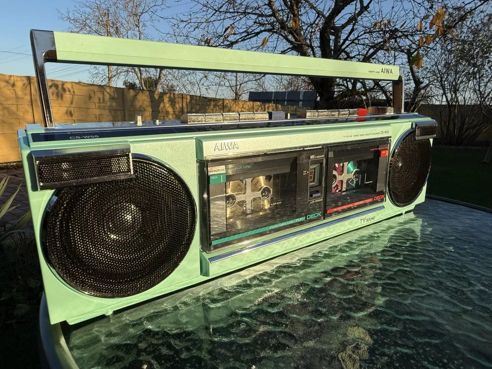 AIWA CS-W55 Rare Vintage Mint Boombox Getto blaster Warranty Tested