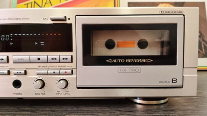 Denon DRW-660 Rare Vintage Double Cassette Deck Serviced Working Remote
