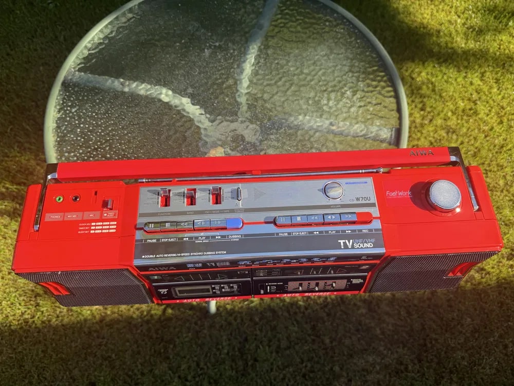 AIWA CS-W70U Rare Vintage MINT Cassette Boombox Getto blaster Serviced Warranty