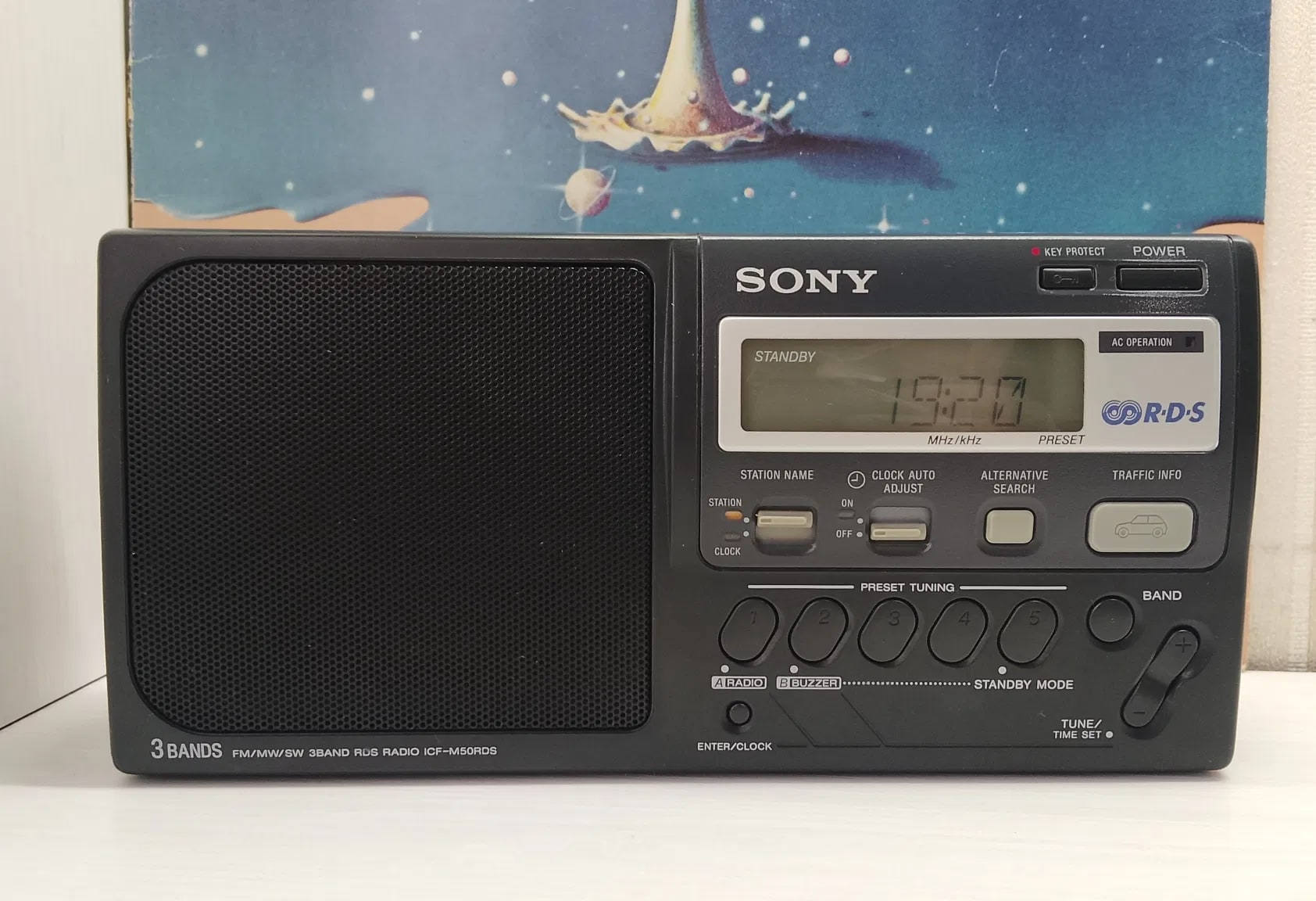 Sony ICF-M50RDS Rare Vintage Radio Warranty Tested RDS FM MW LW Clock