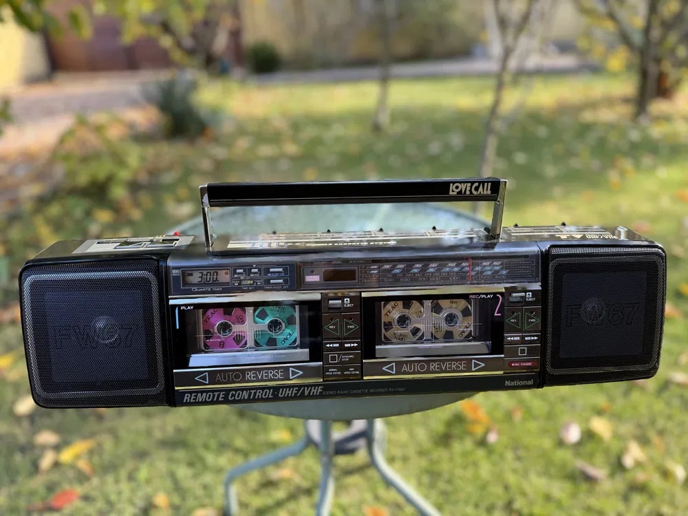 National RX-FW67 Rare Vintage Boombox Getto blaster Warranty Cassette Serviced