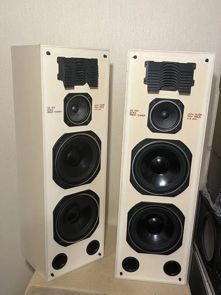 ELTAX CD-300 Rare Vintage Floor Speakers Working Hi-Fi 3-Way Stereo Warranty