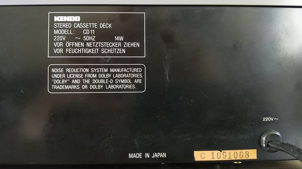 Kendo CD11 Rare Vintage Stereo Cassette Deck Japan Warranty Tested Serviced