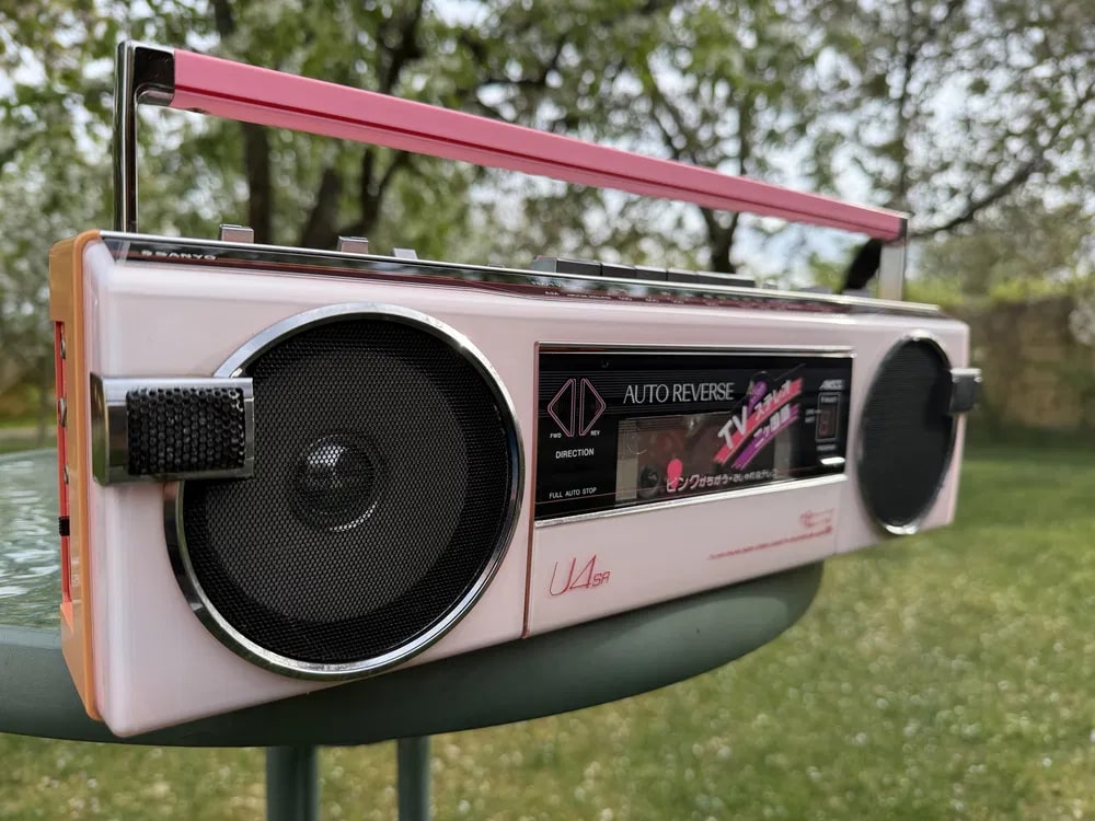 Sanyo MR-U4SR(P) Rare Vintage Portable Cassette Boombox Warranty Tested Serviced