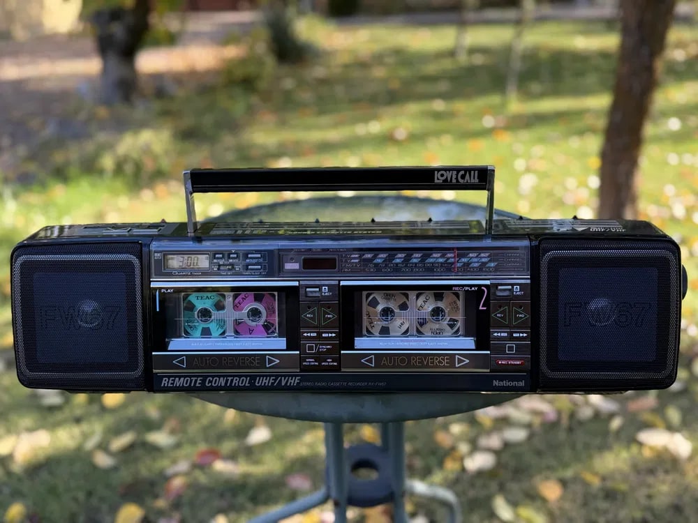 National RX-FW67 Rare Vintage Boombox Getto blaster Warranty Cassette Serviced