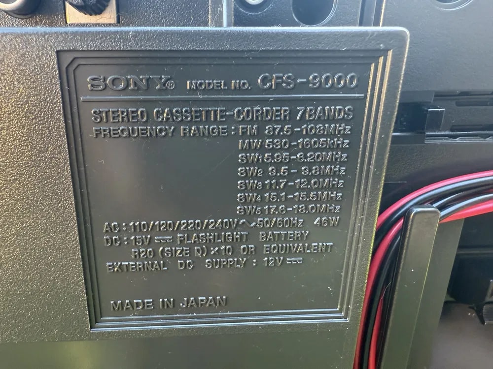 Sony CFS-9000 Rare Vintage Boombox Warranty Tested Japan Cassette Getto blaster