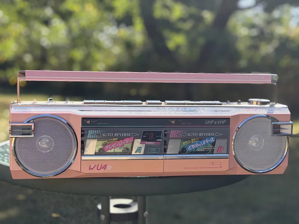 Sanyo MR-WU4 R Rare Vintage MINT Boombox Tested Double Cassette Radio