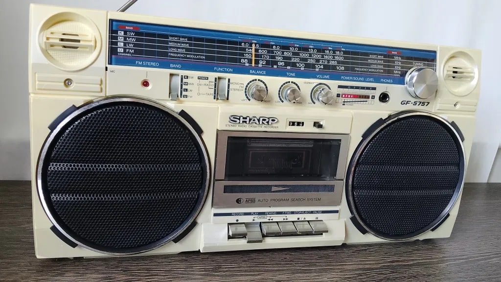 Sharp GF-5757 Rare Vintage  Boombox Cassette Ghetto blaster Serviced Warranty