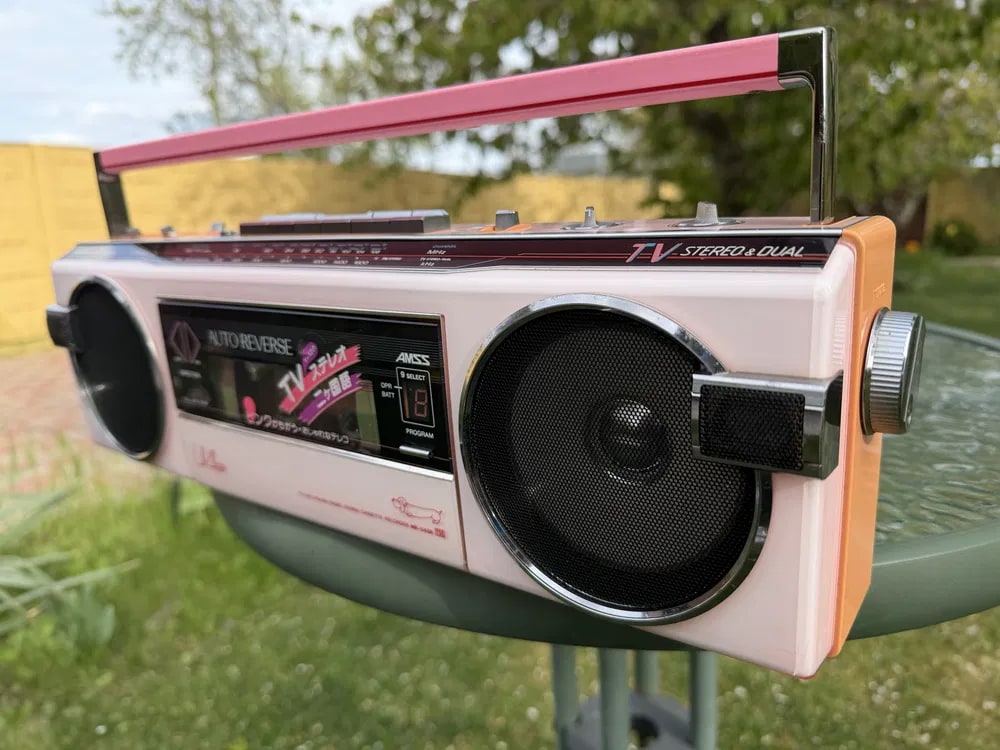 Sanyo MR-U4SR(P) Rare Vintage Portable Cassette Boombox Warranty Tested Serviced