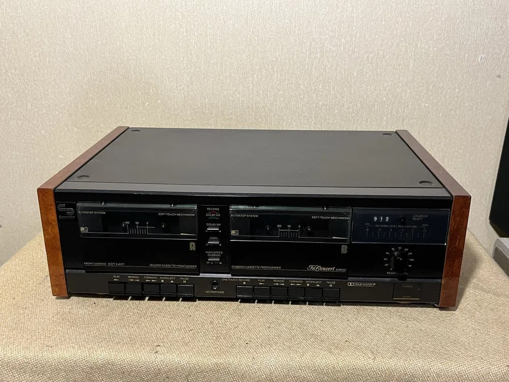 SCHNEIDER 6100DC Rare Vintage Double Cassette Deck Working Tape Player