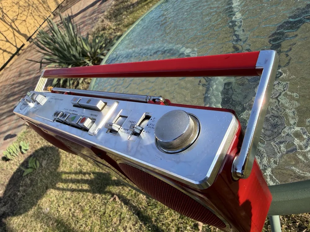 Sony CFS-6 Rare Vintage MINT Red Slim Cassette Boombox Warranty Tested Serviced