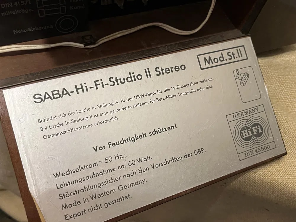 SABA STUDIO 2 Rare Vintage Stereo Receiver Germanium Transistor Analog