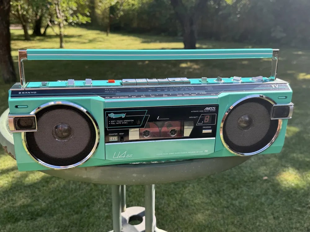 Sanyo MR-U4SS(G) Rare Vintage Boombox Working Stereo Cassette Player Warranty