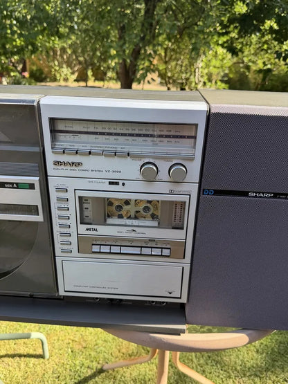 SHARP VZ-3000 Rare Vintage MINT Boombox Serviced Stereo System Cassette