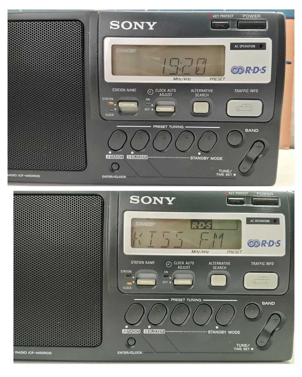 Sony ICF-M50RDS Rare Vintage Radio Warranty Tested RDS FM MW LW Clock