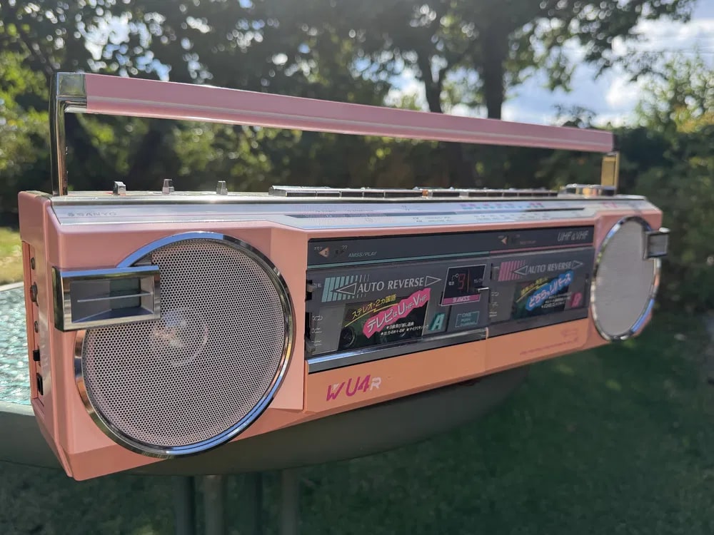 Sanyo MR-WU4 R Rare Vintage MINT Boombox Tested Double Cassette Radio