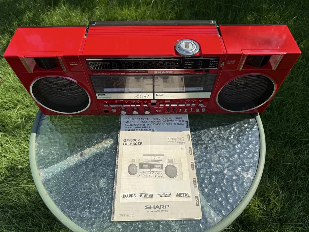 Sharp GF-550ZR Rare Vintage Cassette Boombox  Gettoblaster Warranty +Manual