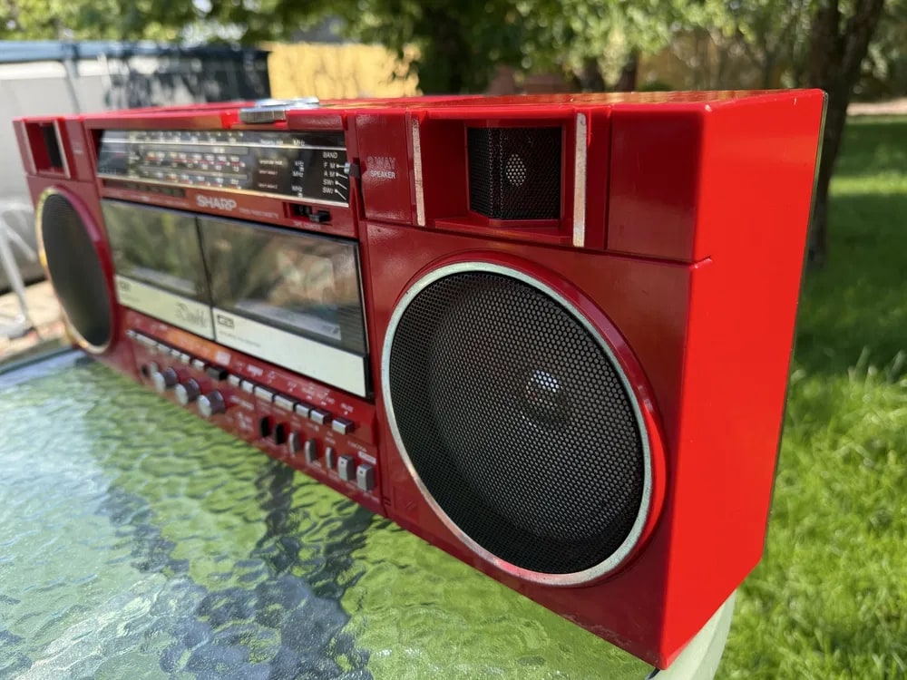 Sharp GF-550ZR Rare Vintage Cassette Boombox  Gettoblaster Warranty +Manual