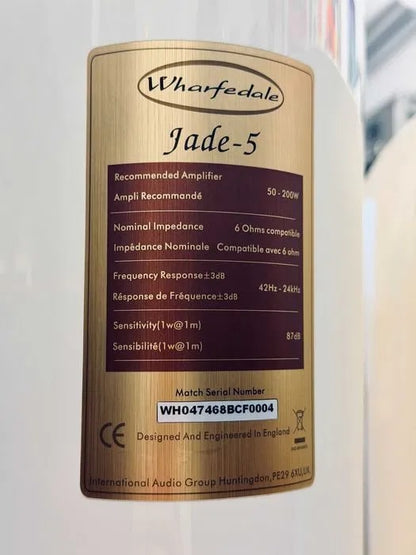 Wharfedale Jade 5 Rare England Floor Boxed Speakers Warranty White Gloss