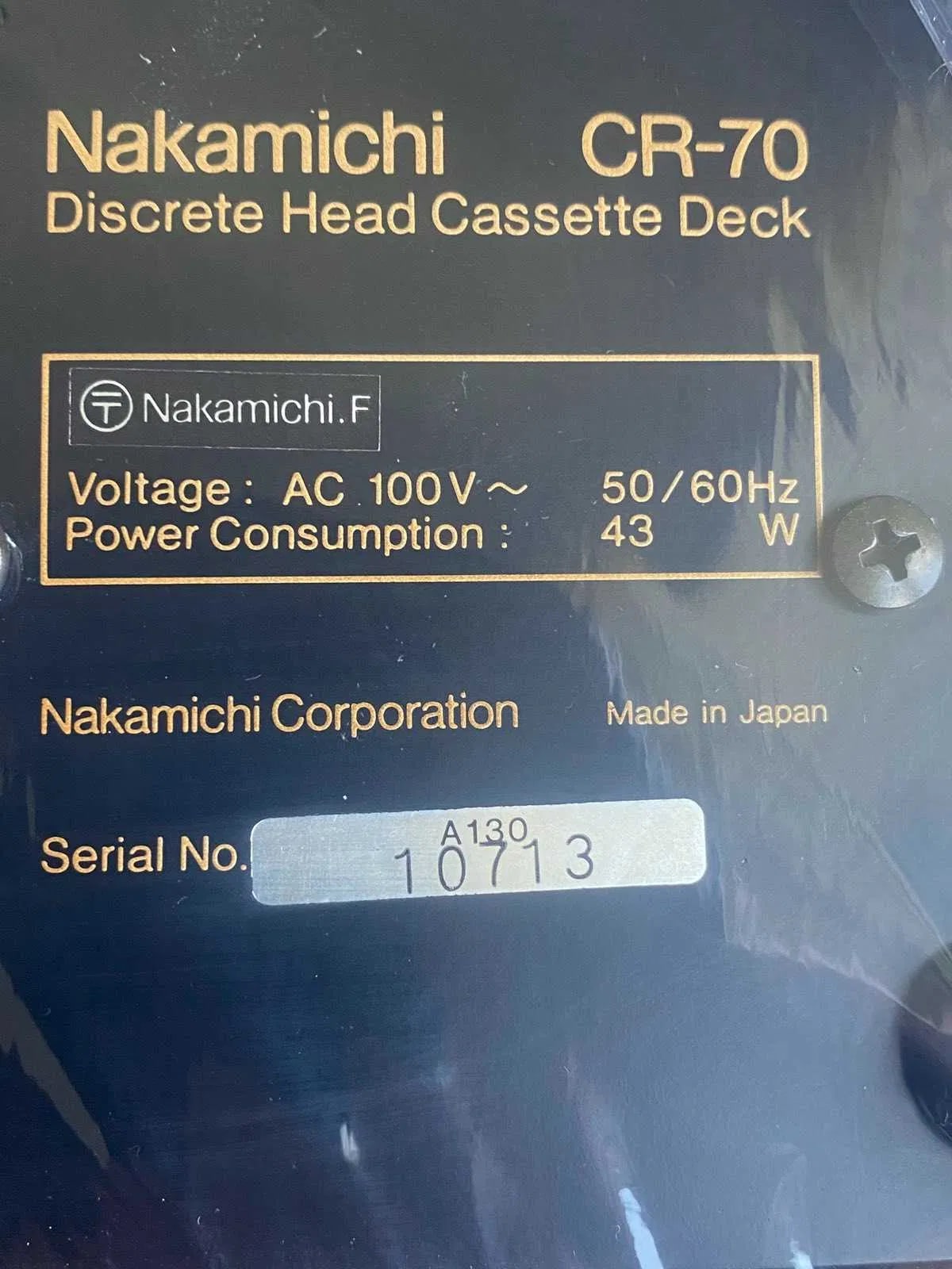 Nakamichi CR-7 Rare Vintage Cassette Deck Serviced Hi-Fi + 100 days Warranty