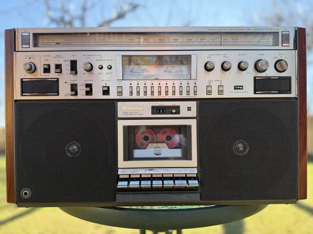 National RX-5700 Rare Vintage Cassette Boombox Serviced Warranty 220V Serviced