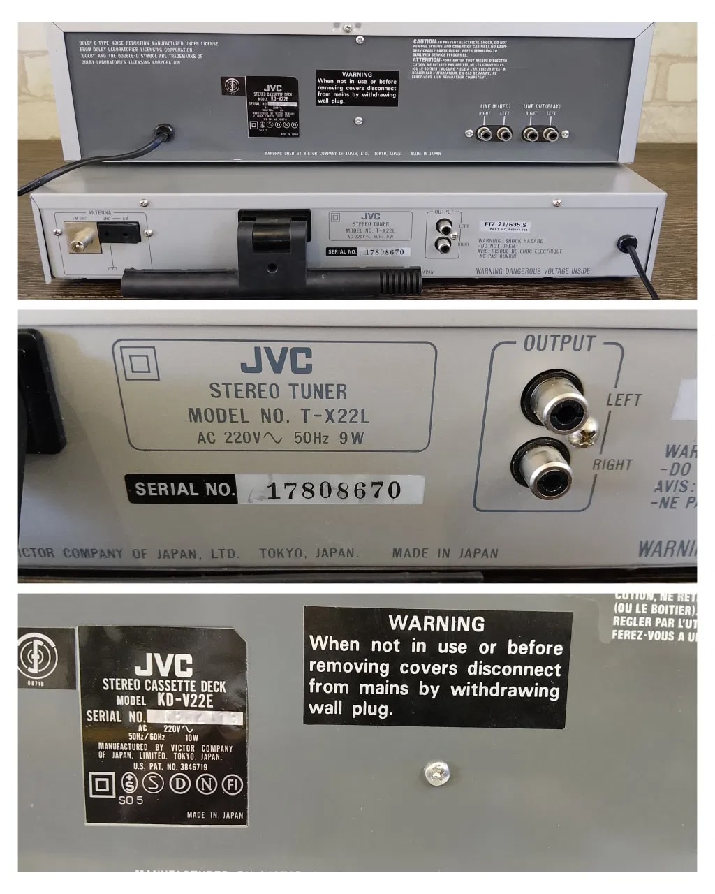 JVC KD-V22 +T-X22L Rare Vintage Set Cassette Deck Tuner Serviced Warranty