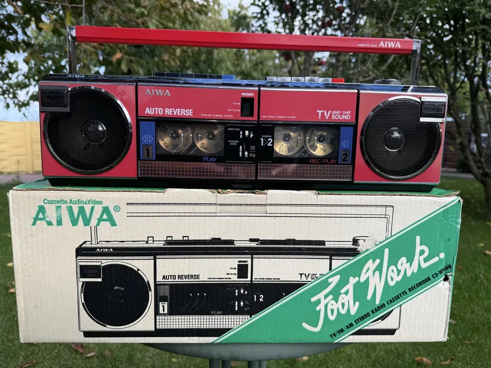 AIWA CS-W66U Rare Vintage Boombox Serviced Warranty Analog Hi-Fi Stereo Serviced