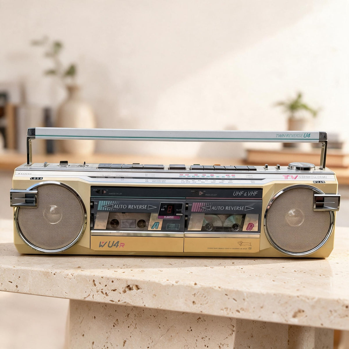 Sanyo MR-WU 4R Rare Vintage Boombox Serviced MINT Double Cassette