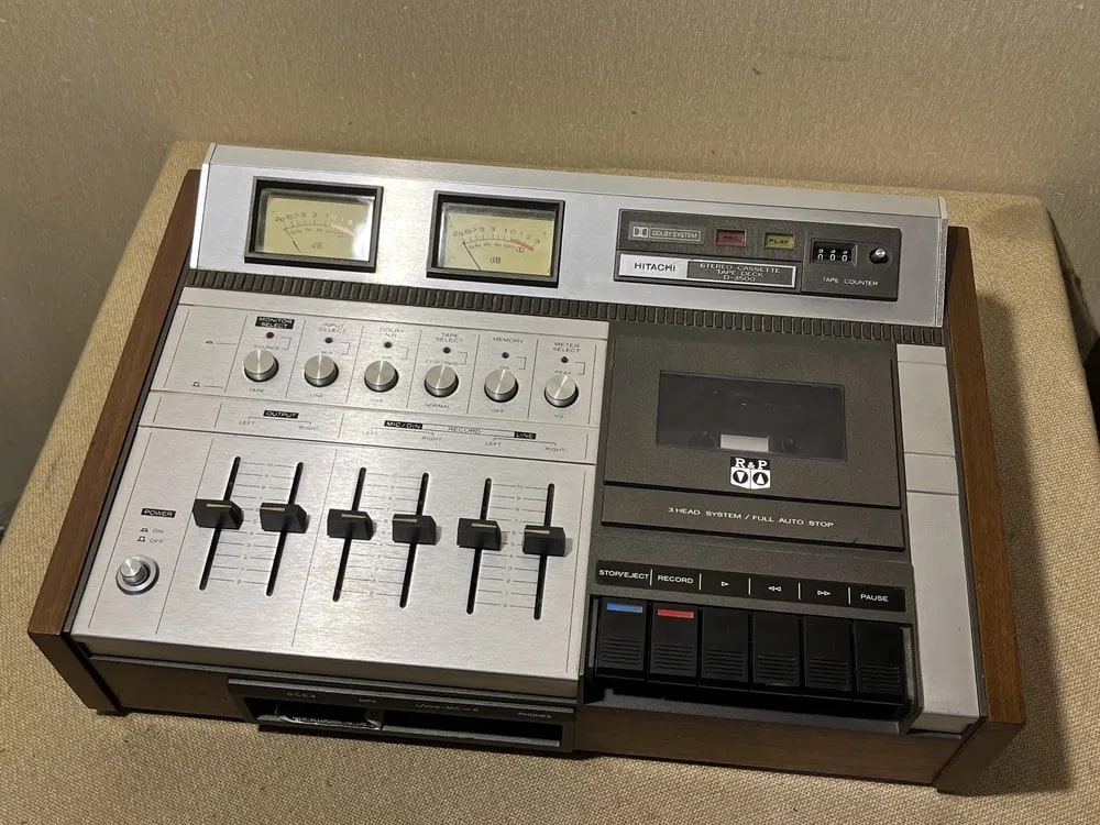 Hitachi D-3500 Rare Vintage 70s Cassette Deck Serviced Warranty Tested 3-Head