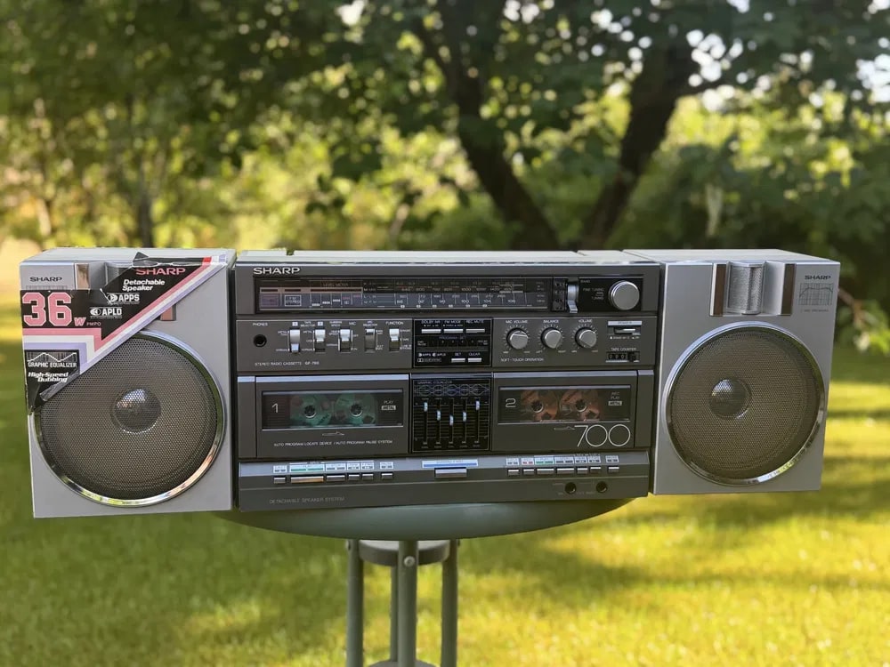 Sharp GF-700H Rare Vintage Mint Cassette Boombox Getto blaster Serviced Warranty