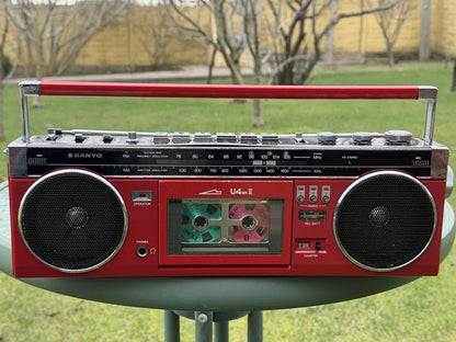 Sanyo MR-U4mkII Rare Vintage Stereo Boombox Cassette Radio Player