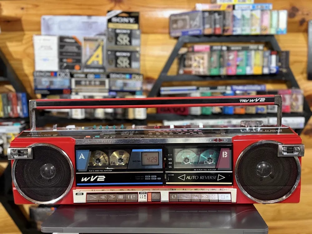 Sanyo MR-WV2(R) Rare Vintage Cassette Boombox Getto blaster Serviced Warranty