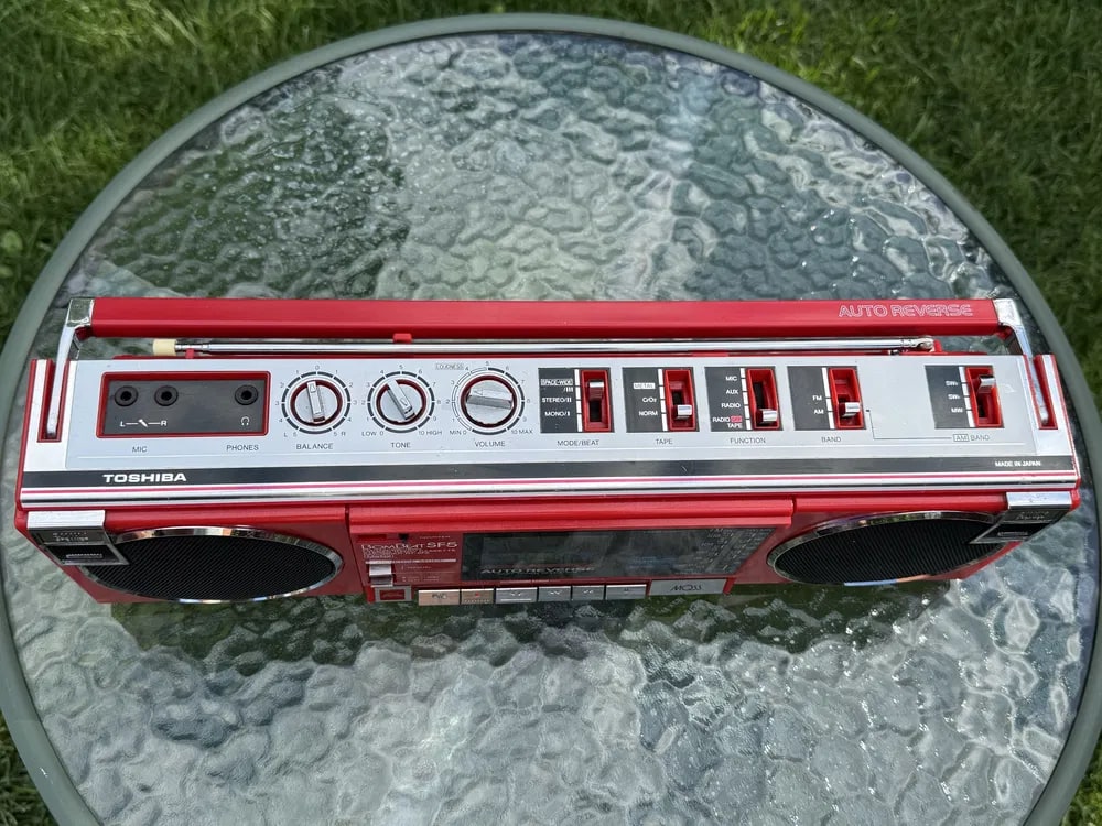 Toshiba RT-SF5 Rare Vintage Boombox Serviced Warranty Tested Radio Cassette Deck
