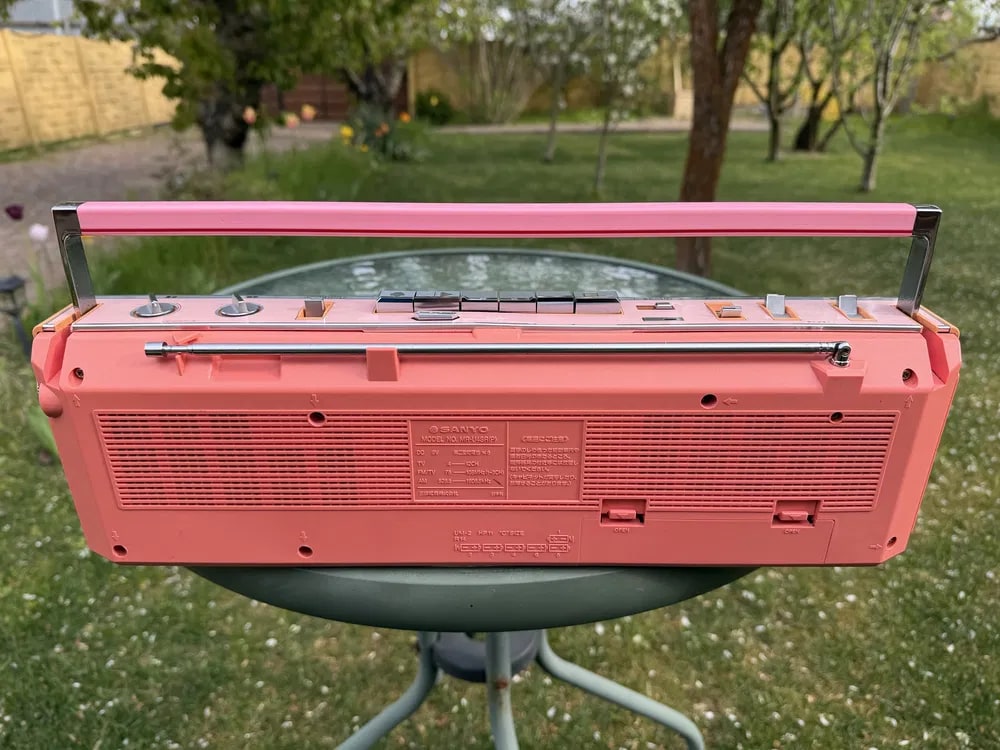 Sanyo MR-U4SR(P) Rare Vintage Portable Cassette Boombox Warranty Tested Serviced