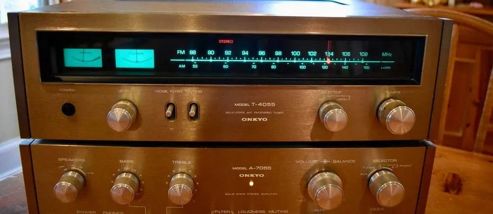 Onkyo A-7055 + T-4055 Rare Vintage Mint Amplifier Tuner Set Serviced Warranty