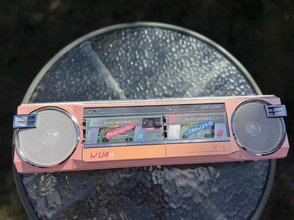 Sanyo MR-WU4 R Rare Vintage MINT Boombox Tested Double Cassette Radio
