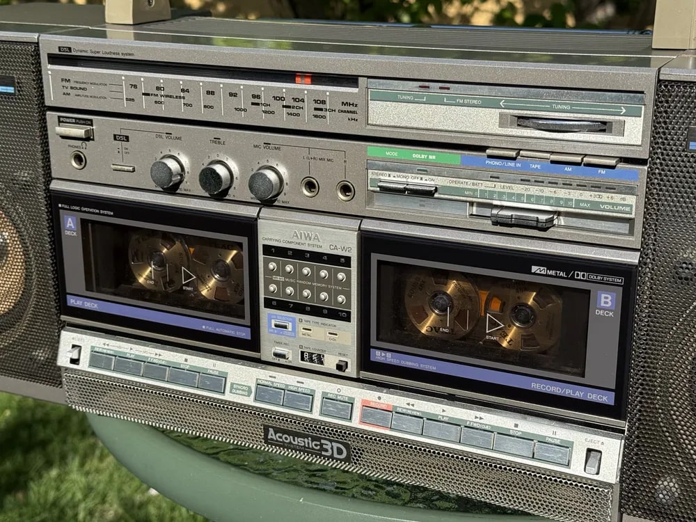 AIWA CA-W2 Rare Vintage Boombox Serviced Warranty Wireless Speakers 3D Sound