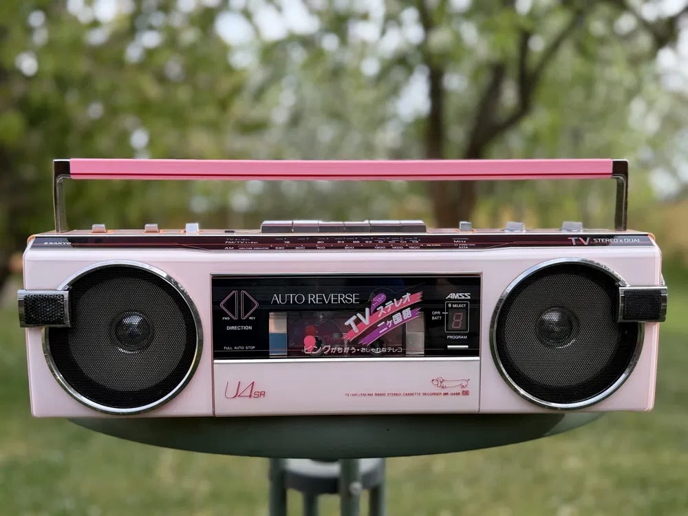 Sanyo MR-U4SR(P) Rare Vintage Portable Cassette Boombox Warranty Tested Serviced