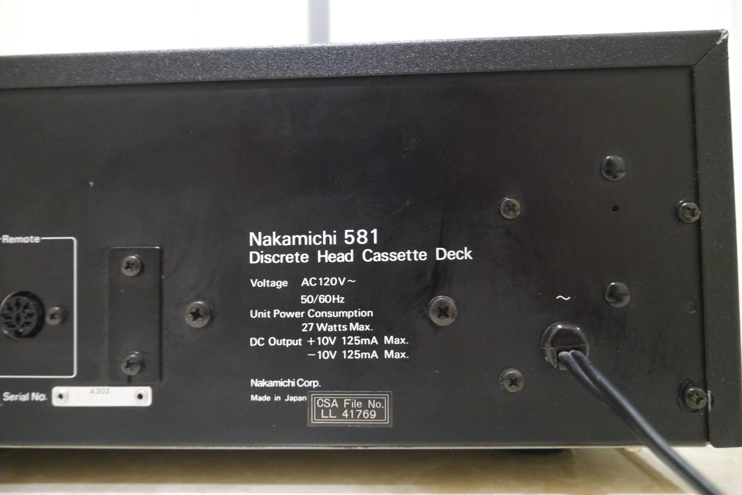 Nakamichi 581 Rare Vintage Cassette Deck Serviced Tested 3-Head Hi-Fi Warranty