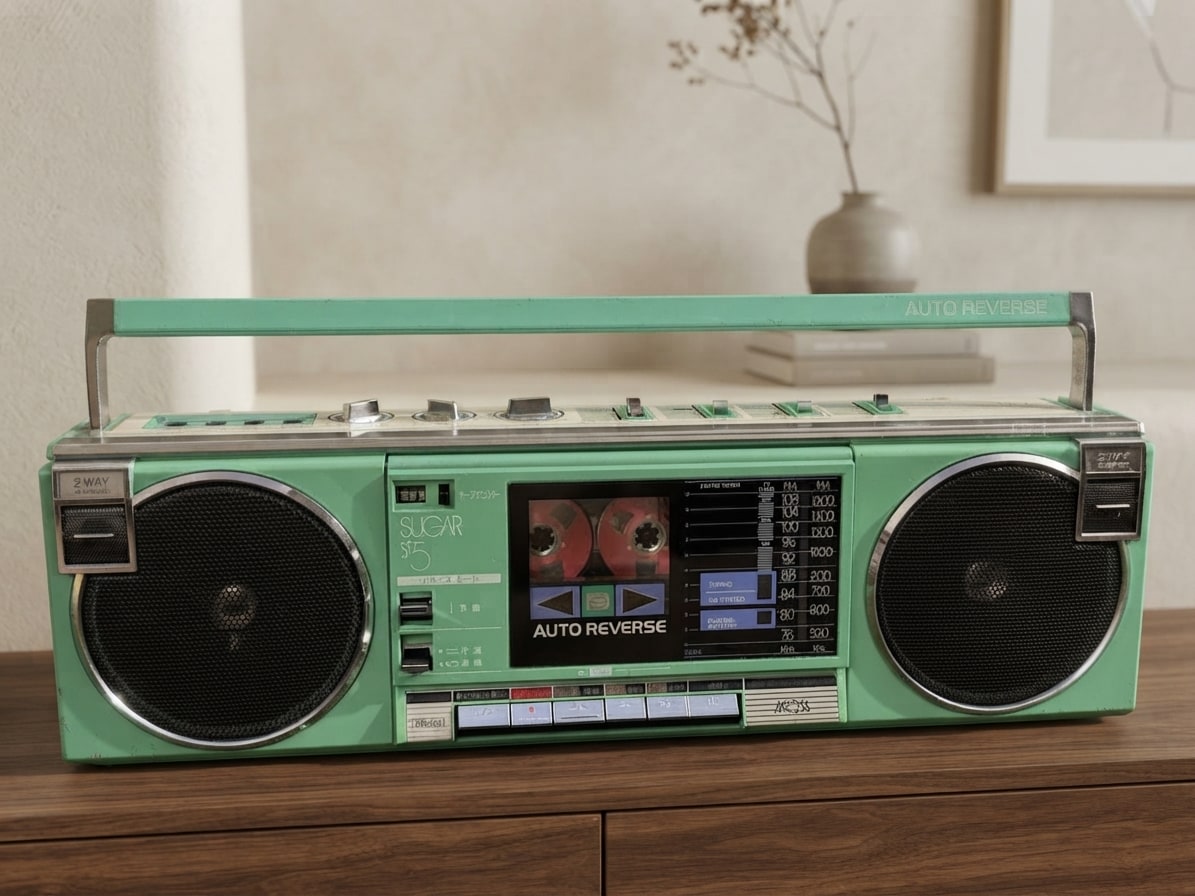 TOSHIBA RT-SF5 Rare Green Vintage Japan Boombox Getto Blaster Warranty