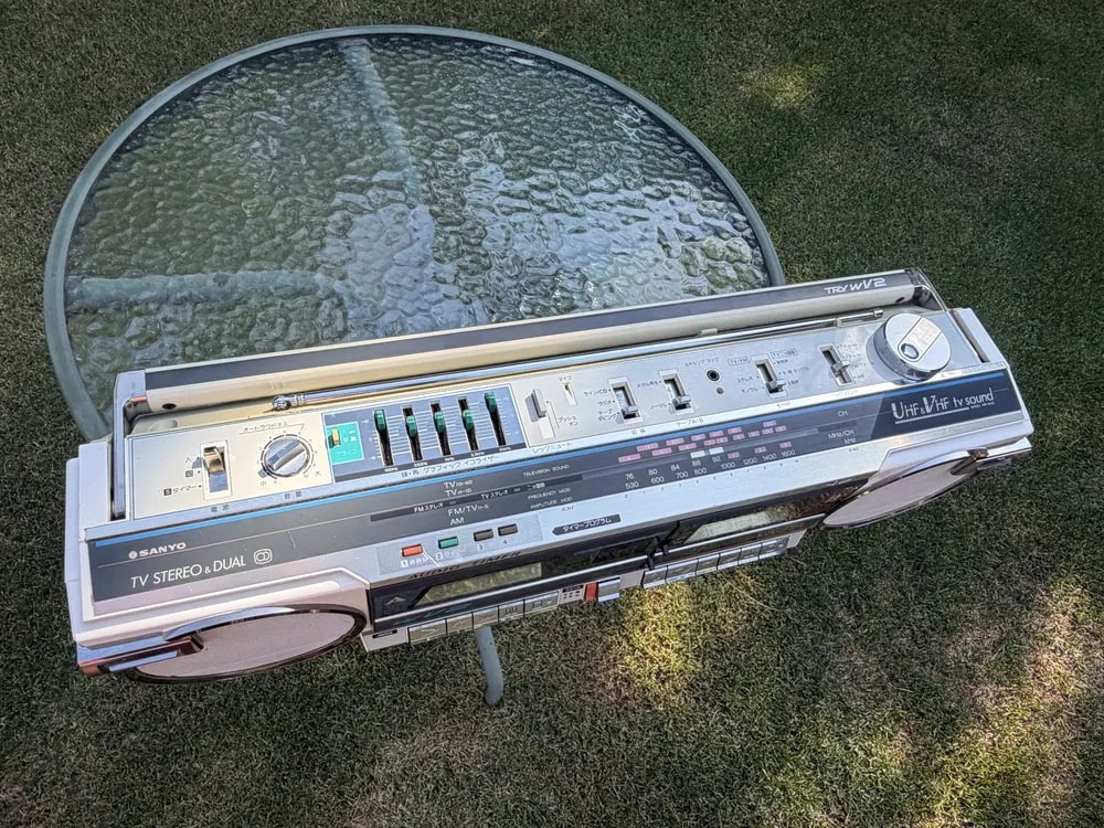 Sanyo MR-WV2(W) Rare Vintage Boombox Working Stereo Radio Cassette