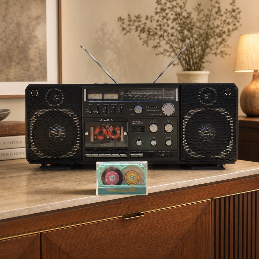 Sanyo M 9998LU Rare Vintage Cassette Boombox Getto blaster Serviced Warranty