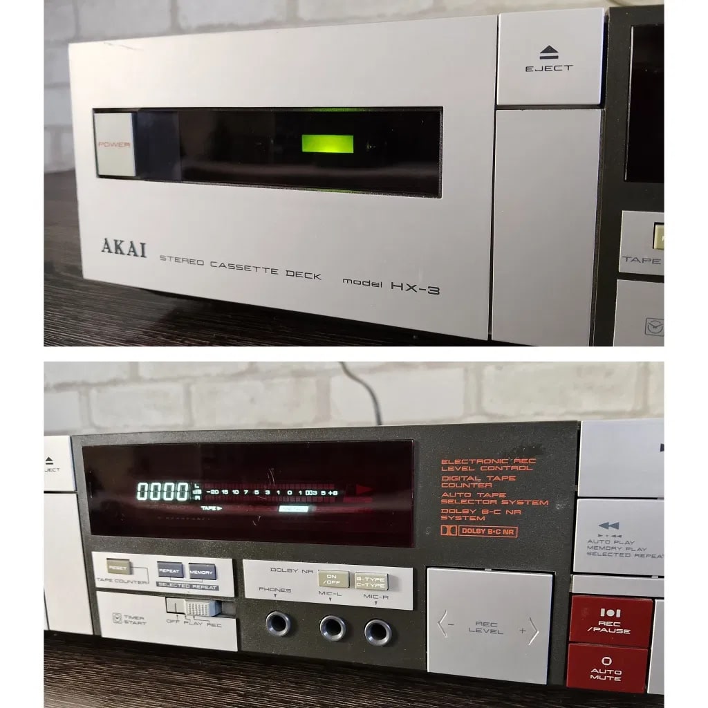 AKAI HX-3 Rare Vintage Cassette Deck Warranty Stereo Dolby B/C Remote