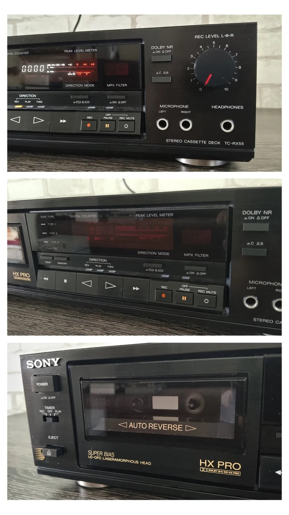 SONY TC-RX55 Rare Vintage Cassette Deck Serviced Warranty Tested Auto Reverse